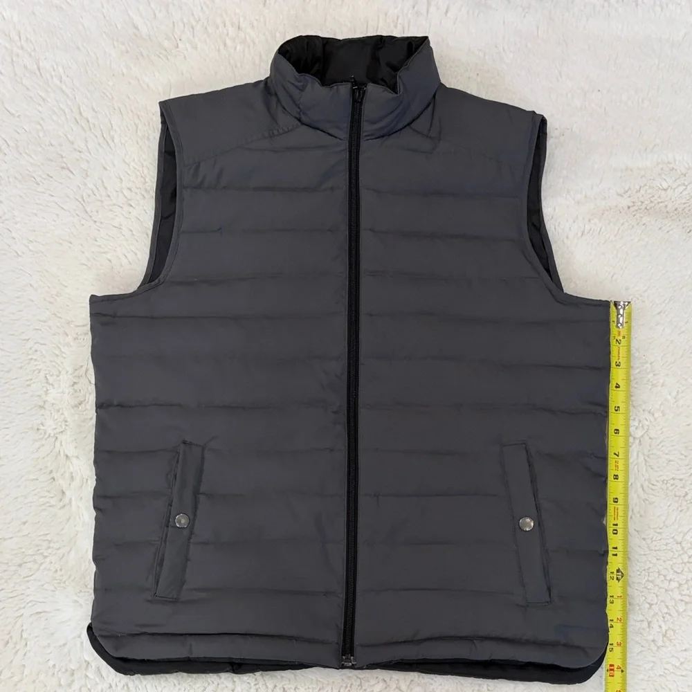 J. Crew Men's Charcoal Quilted Vest,40% feathers,Size M